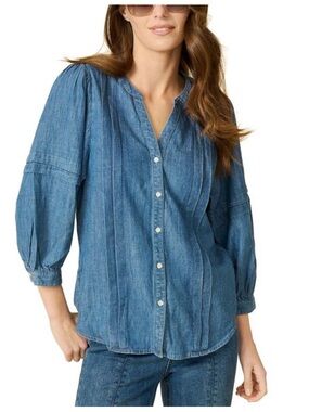J.McLaughlin Laramie Linen-Blend Blouse